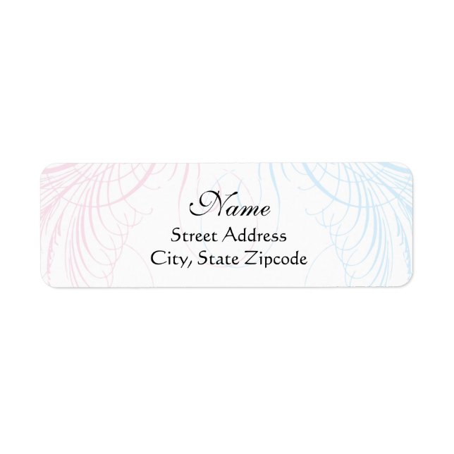 Pink and Blue Return Address Label (Front)