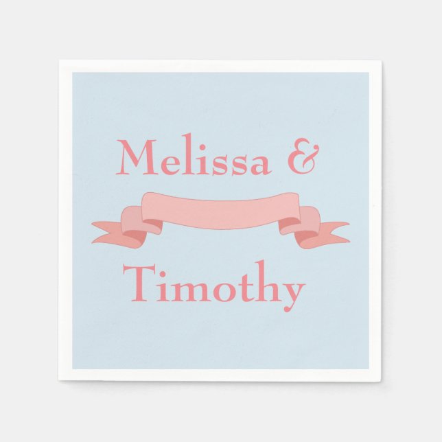 Pink and Blue ribbon Napkin (Front)