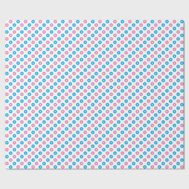 Pink and Blue Rings Wrapping Paper (Seam)