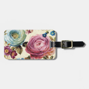 Pink and Blue Rose Luggage Tag