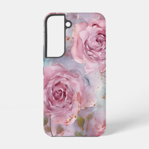 Pink and Blue Roses  Samsung Galaxy Case