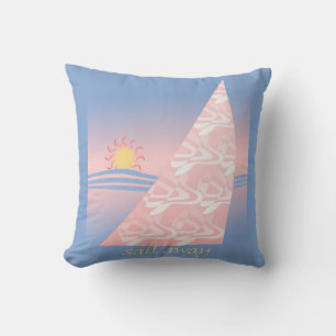 Pink and Blue Sail Away Cushion