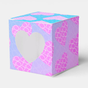 Pink and Blue Scribble Hearts Valentines Day    Favour Box