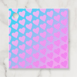 Pink and Blue Scribble Hearts Valentines Day Favour Tags
