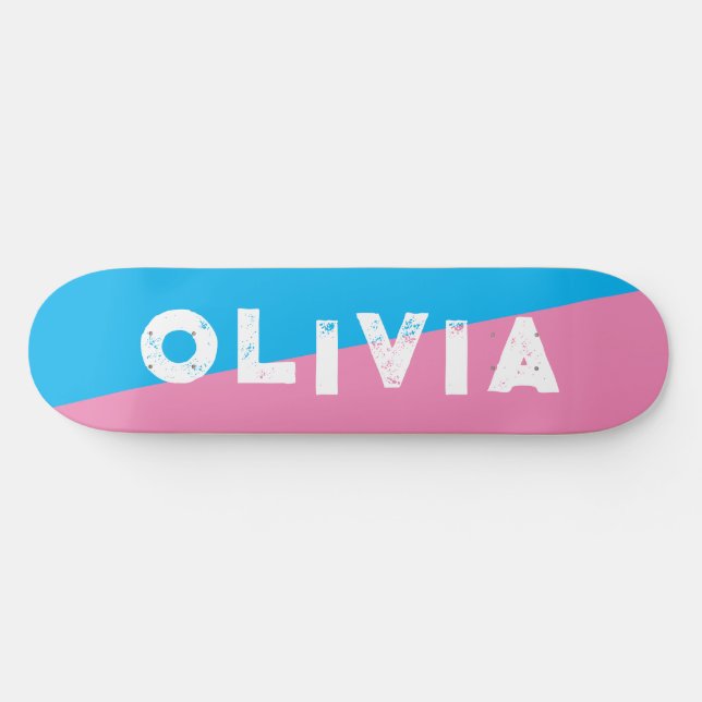 pink and blue skateboard retro split (Horz)