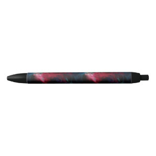 pink and blue smoke abstract black ink pen