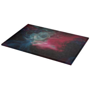 pink and blue smoke abstract cutting board