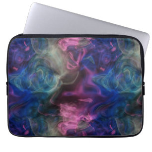 pink and blue smoke abstract laptop sleeve