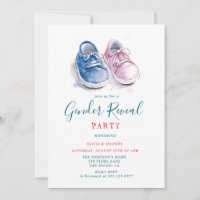 Pink and Blue sneakers Gender Reveal Party 
