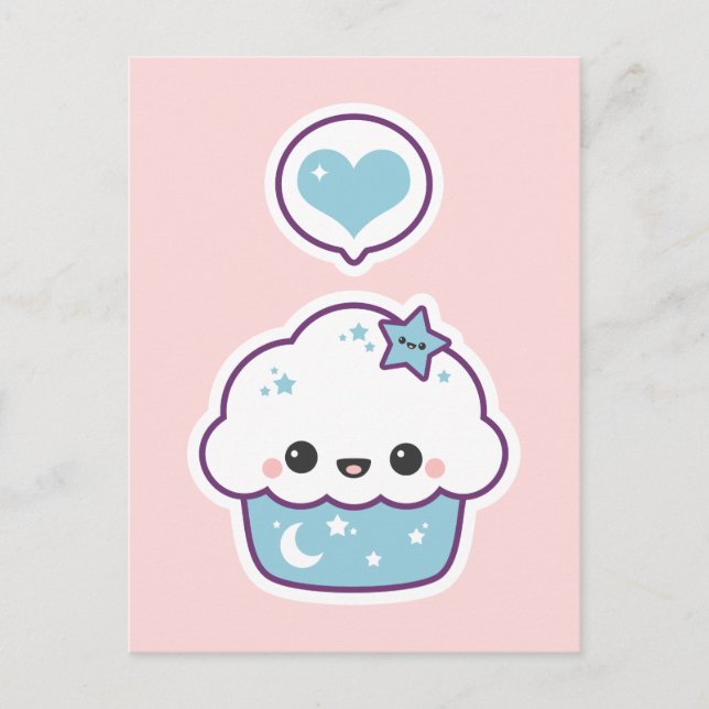 Pink and Blue Space Cake Postcard (Front)