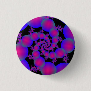 Pink and Blue Spiral Bubbles Button