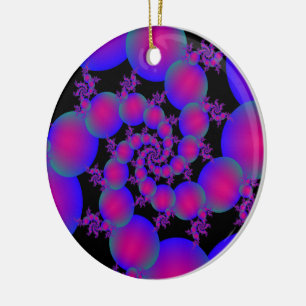 Pink and Blue Spiral Bubbles Ornament