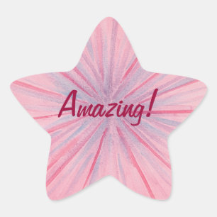 Pink and Blue Spokes on Light Pink Amazing Sticker