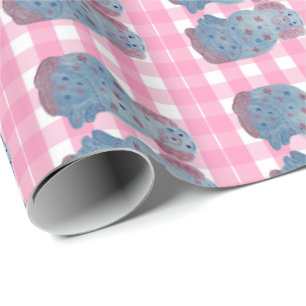 Pink and Blue Staffordshire Dogs Wrapping Paper