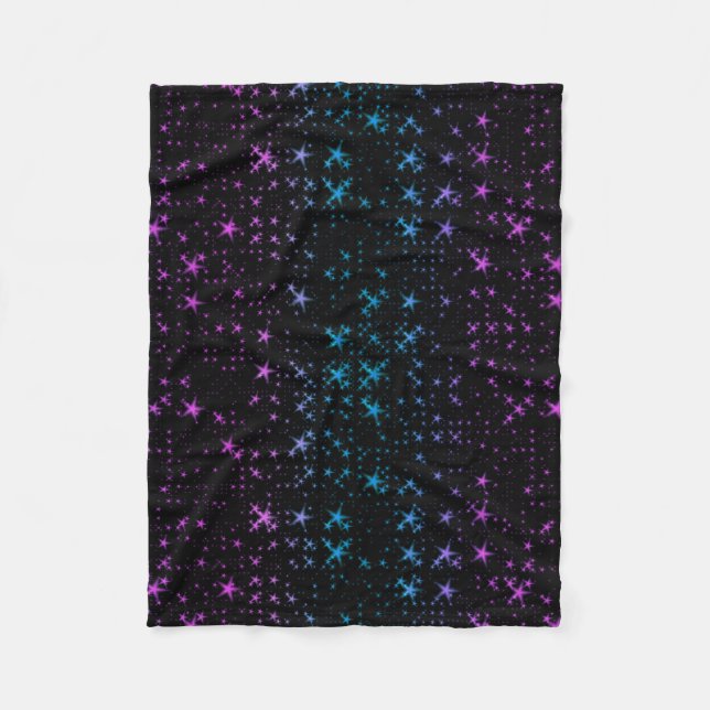 Pink And Blue Stars Fleece Blanket (Front)