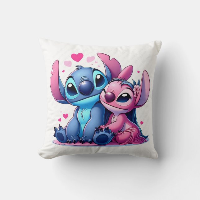 Pink and Blue Stitch  Cushion (Front)