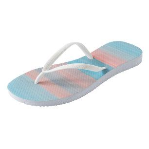 pink and blue streaks flip flops