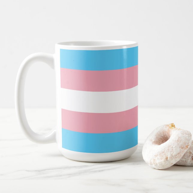 Pink and Blue Striped  Mug (With Donut)