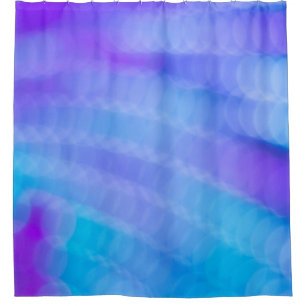 Pink and blue striped textile shower curtain