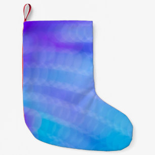 Pink and blue striped textile small christmas stocking