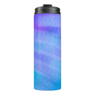 Pink and blue striped textile thermal tumbler