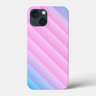 Pink and Blue Stripes, Beautiful Pastel Colours iPhone 13 Mini Case