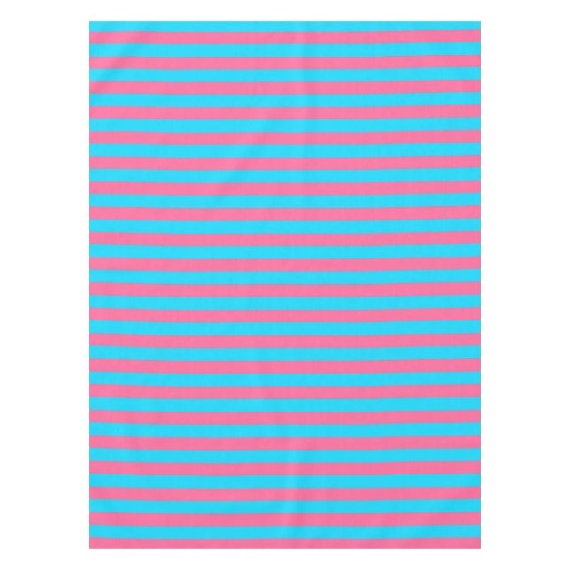 Pink and Blue Stripes Design Tablecloth (Front)
