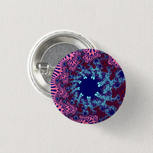 Pink and Blue Sunburst 3 Cm Round Badge