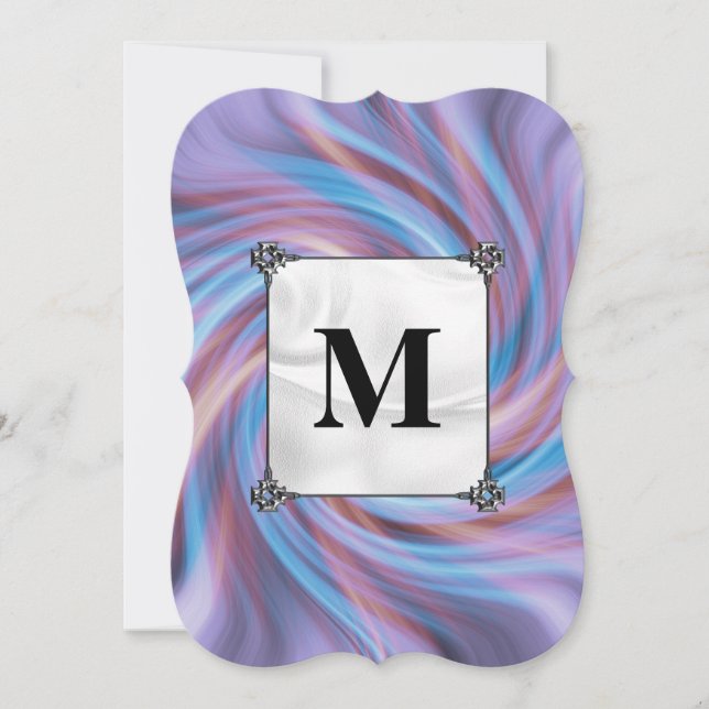 Pink and Blue Swirl Invitation (Front)