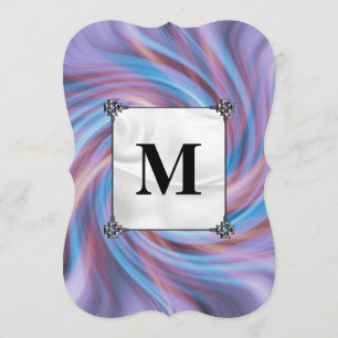 Pink and Blue Swirl Invitation