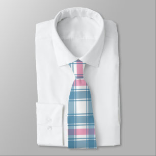 Pink And Blue Tartan Christmas  Tie