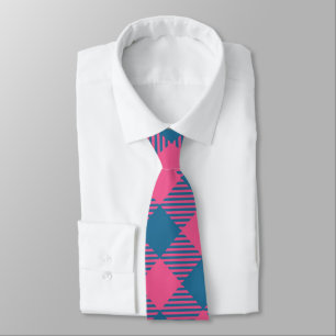 Pink And Blue Tartan Christmas  Tie
