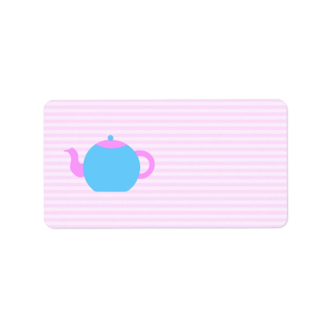 Pink and Blue Teapot Picture. Label (Front)