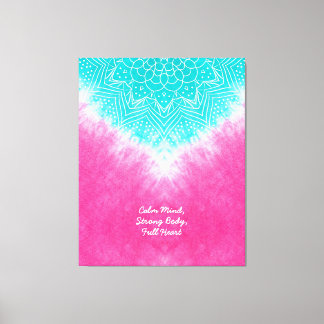 Pink and Blue Tie dye with Mandala Sway in Style Canvas Print