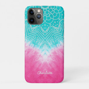 Pink and Blue Tie dye with Mandala Sway in Style iPhone 11 Pro Case