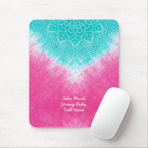 Pink and Blue Tie dye with Mandala Sway in Style Mouse Mat