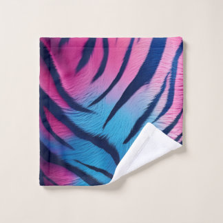 Pink and Blue Tiger Stripe  Bath Towel Set