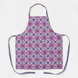 Pink and Blue Tile Design Apron