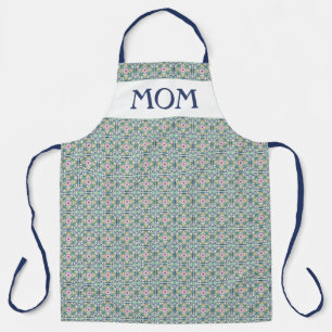 Pink and Blue Tile Pattern Apron