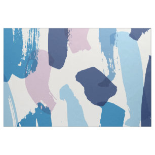 Pink and blue tones abstract brushstrokes pattern fabric