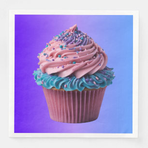 Pink and Blue Vanilla Cupcake Napkin