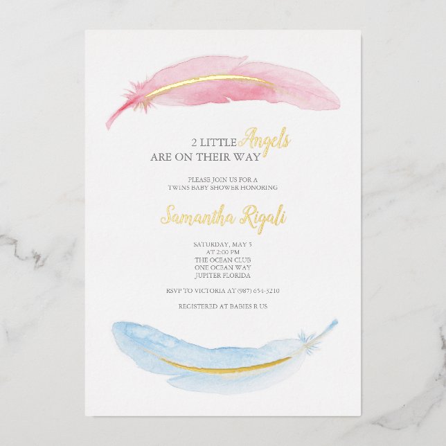 Pink and Blue Watercolor Baby Shower (Front)