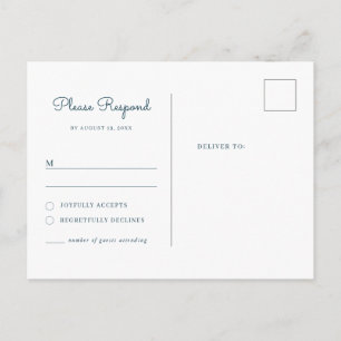 Pink and Blue Watercolor rsvp postcard