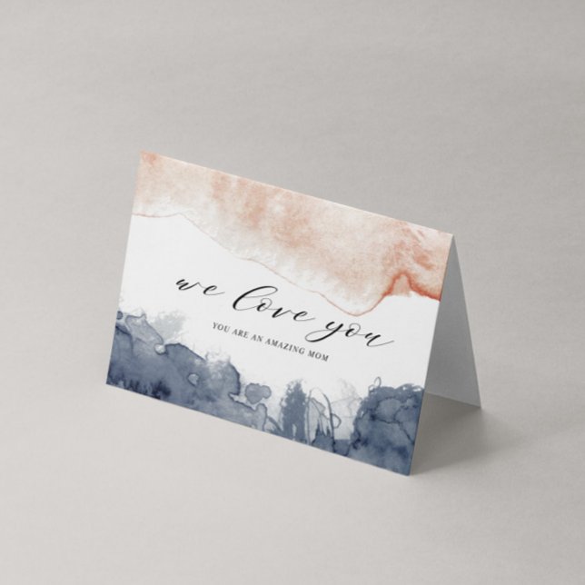 Pink And Blue Watercolor Wash Mother's Day Card (Creator Uploaded)