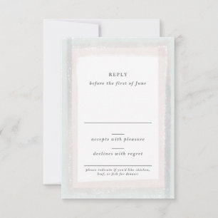 Pink and Blue Watercolor Wedding RSVP Card