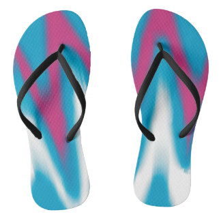Pink and Blue Waves Flip Flops