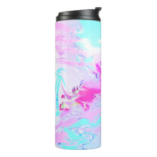 Pink And Blue Wavy Abstract Thermal Tumbler