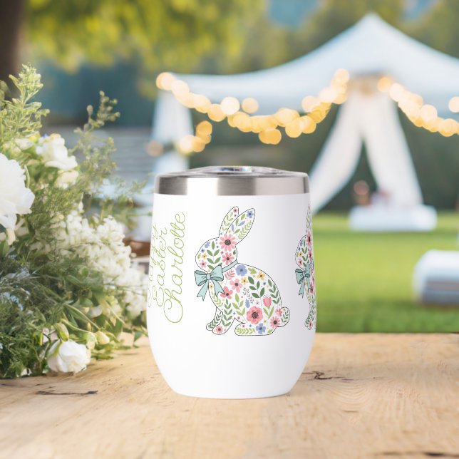 Pink and Blue Wildflower Easter Rabbits (Wedding (Rotated))