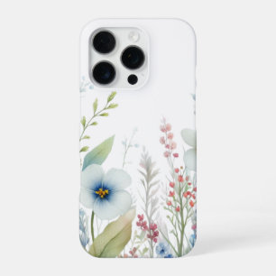 Pink and Blue Wildflower iPhone 16 Pro Case