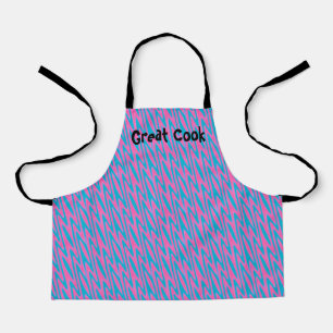 Pink And Blue Zig-Zag Apron